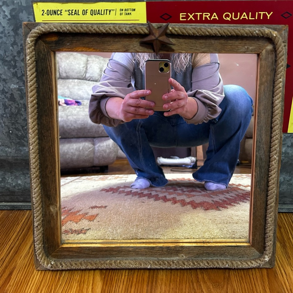 Rustic Square Rope Mirror